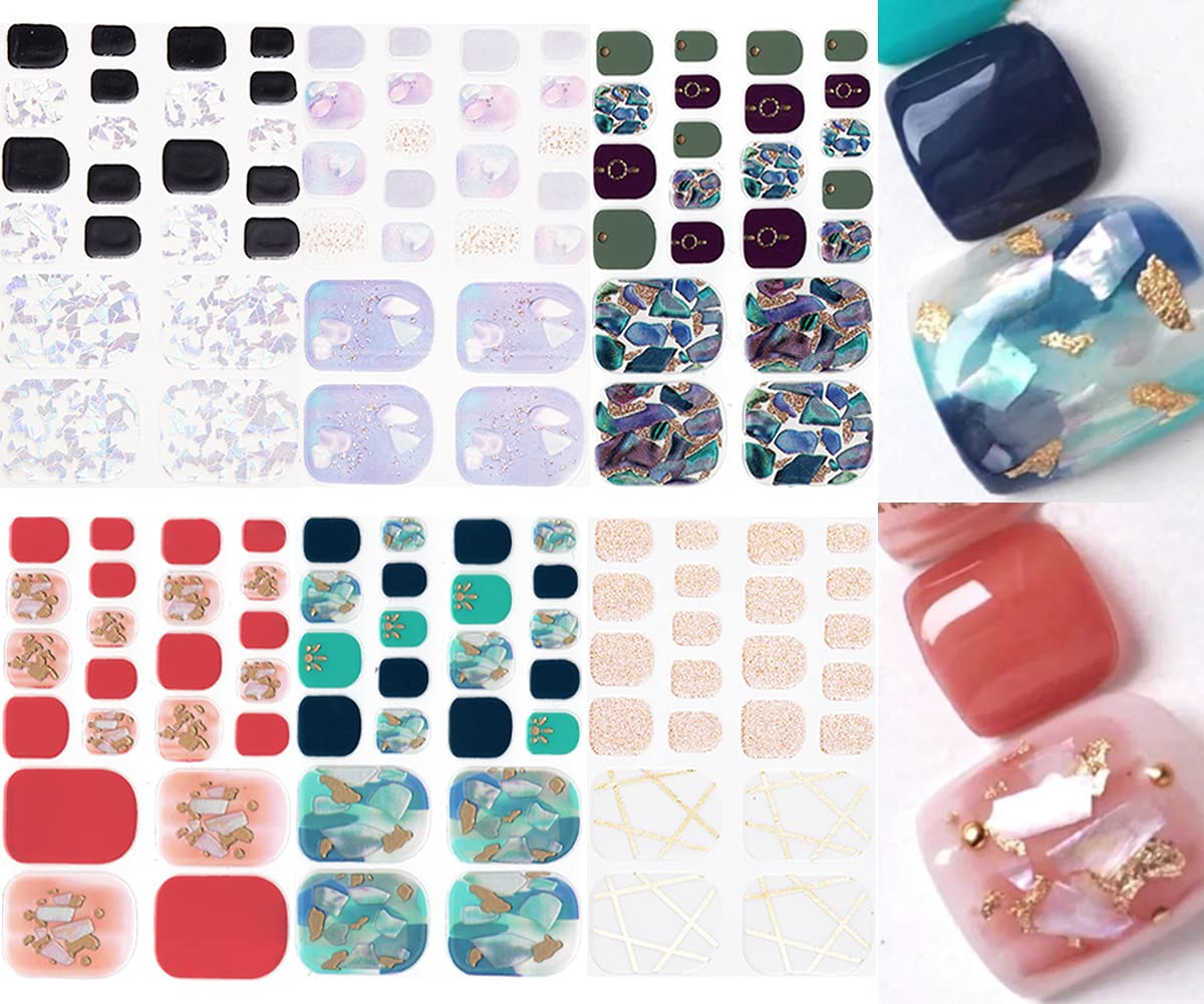 Amazon | NAILDOKI 6種類 損傷のない 足の爪 ネイルシール