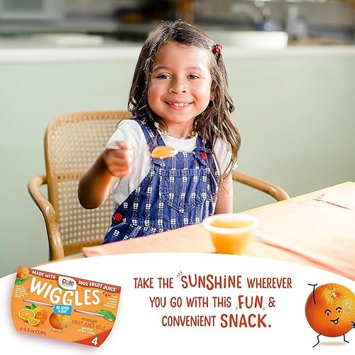 Miniatura 5 de Dole Wiggles - Geles de jugo de fruta de naranja, aperitivo saludable para niños, hecho con jugo de fruta 100% y sin azúcar añadido, 4.3 onzas, 4
