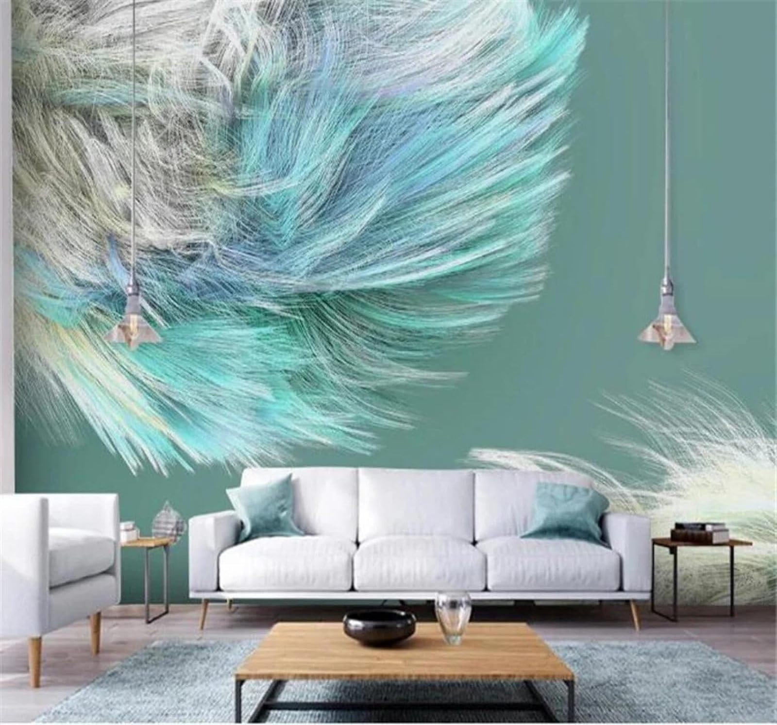 XLMING Minimalism Abstract Colourful Wavy Lines Unique 3D Wallpaper Luxury Home Dining Decor Paste Sofa Living Room The Wall for Bedroom Mural-430cm×300cm