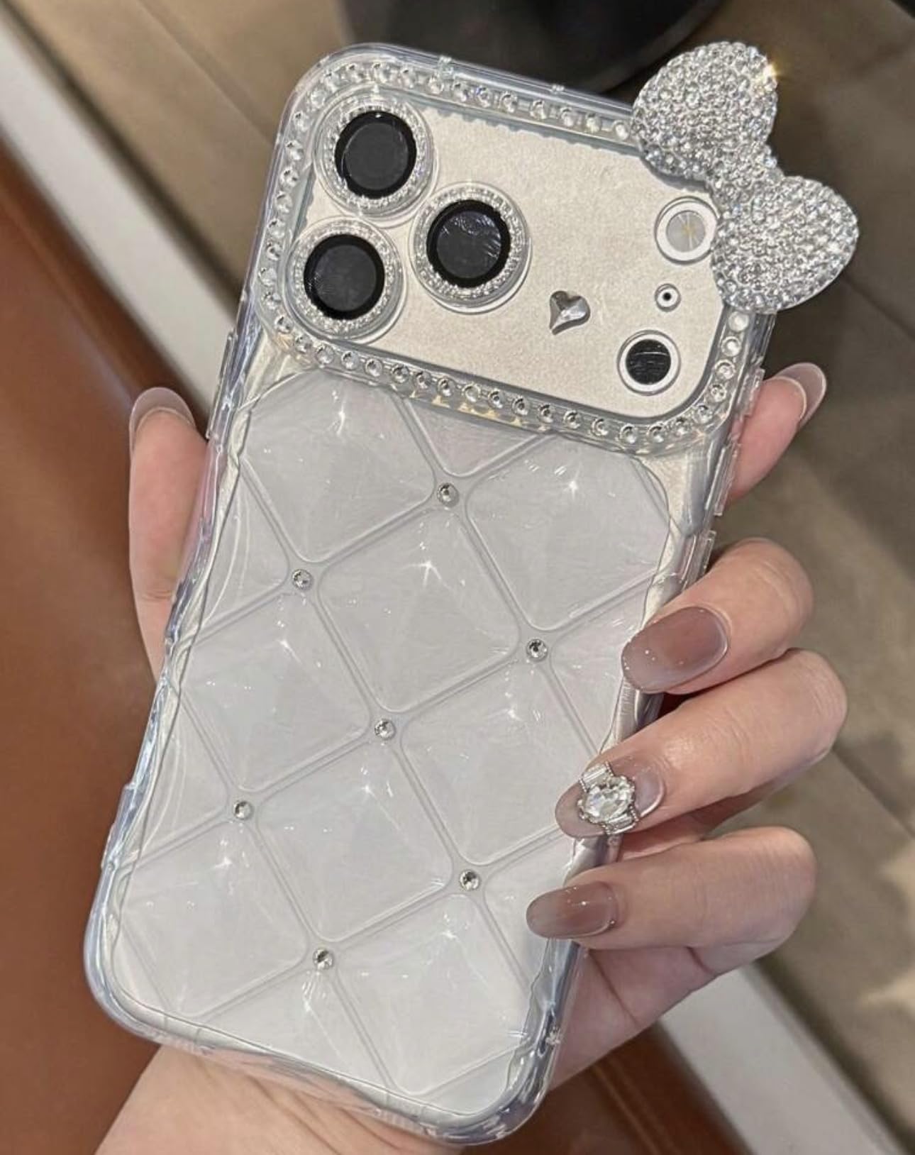 Amazon.co.jp: アイフォン14ProMax用ケース 盛れ確定 リボン×ハート