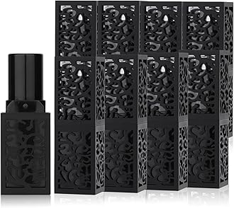 10Pcs Empty Lipstick Tube, 12.1mm Lipstick Tube Empty DIY Cosmetic Lip Balm Container Bottle Lipstick Container Lipstick Bottle Black Hollow Lipstick Tube Handmade Lipstick Shell(01)