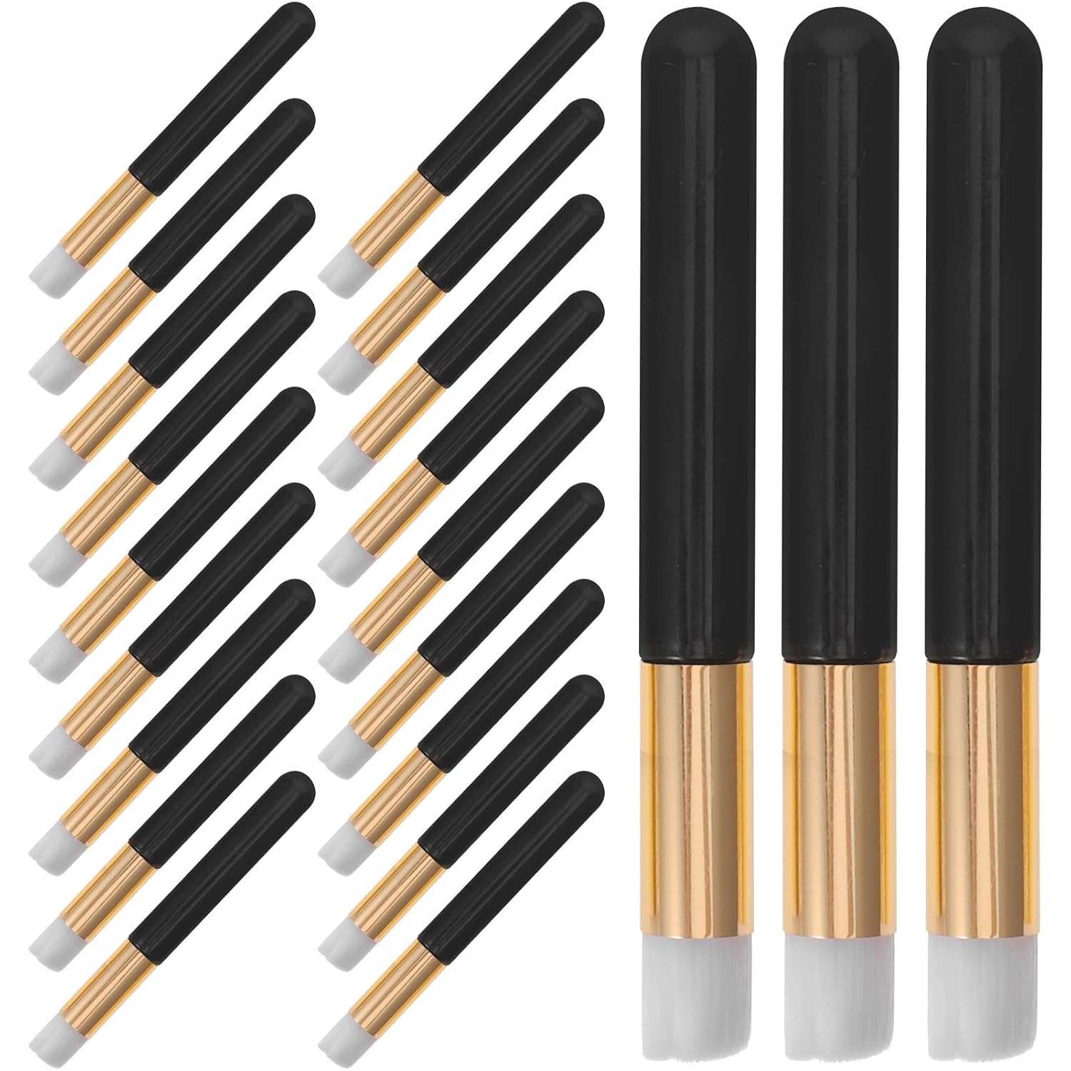VOSAREA 30pcs Multipurpose Makeup Brushes for Lips and Eyes, Nylon round Head Blending Brush Set with Polished Appearance for Daily Beauty Needs and Makeup Application