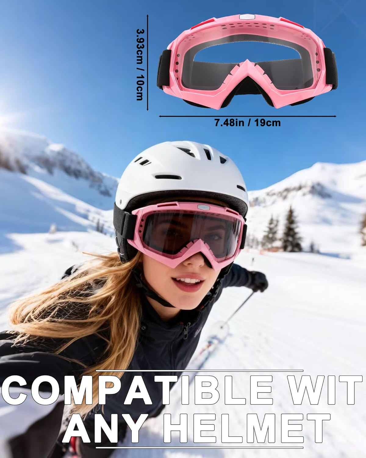 2 Pcs Motorcycle Goggles Dirt Bike Goggles 2 Pack Neck Breathable Bandana Mask Ski ATV Riding Motocross Glasses - Image 2
