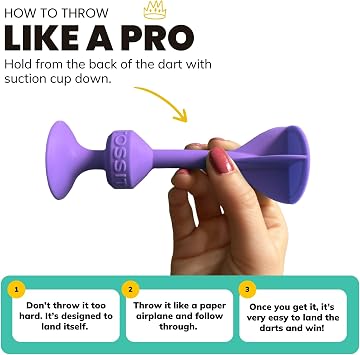 TOSSIT Suction Cup Darts, Toss Game Perfect Family and Party, Silicone Throwing Game for Backyard, Indoor and Outdoor Fun, Starter Pack, Pink Blue