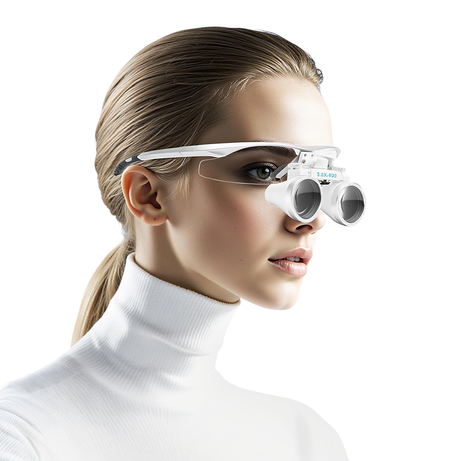 Lupenbrille 3.5X mit LED Licht, Dental Lupenbrille für Zahnarzt, Kopflupe Stirnlampe für Modellbau, Juwelier & Handwerk, Brillenlupe für Alle Type von Chirurgischen Operation