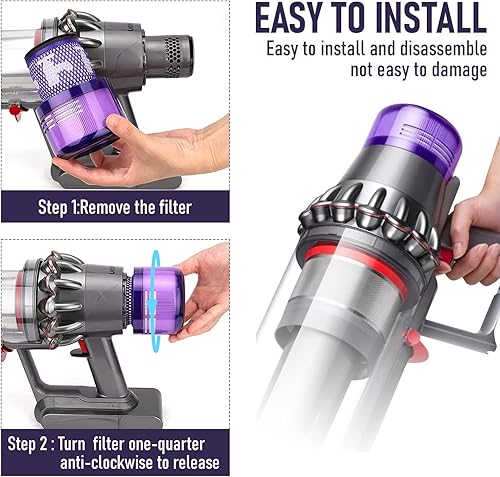 Miniatura 6 de ALSTON Filtro de repuesto para aspiradora inalámbrica Dyson V11, Dyson V11 Torque Drive, V11 Animal, V15 Detect, Repuesto # 970013-02 (3 piezas para