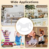Vista 7 de ULTNICE Pequeño caballo mecedora de madera juguetes para niños - blanco