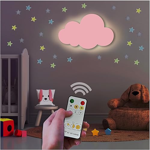 Miniatura 8 de Cloud Lights - Lámpara de nube para decoración de guardería, lámparas recargables para bebé con control remoto, lámpara colgante para guardería, luz