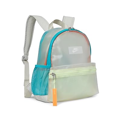 Nike Kids Brasilia Just Do It Mini Backpack (11L) (Little Kid/Big Kid) Backpack Bags Clear/Light Bone/White, Mesh/Polyester/Polyurethane