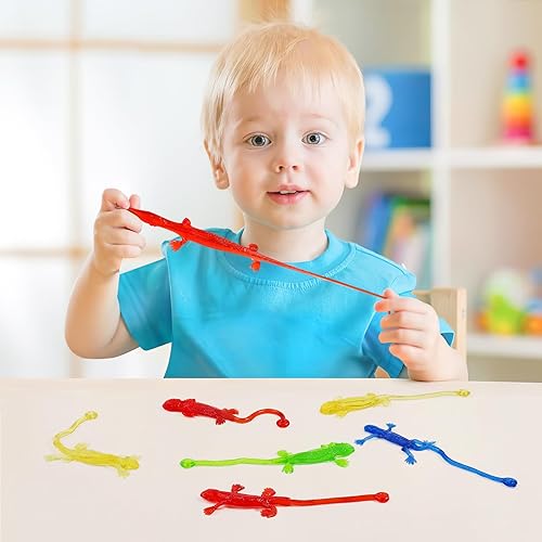 Miniatura 6 de 20 juguetes elásticos de lagartos pegajosos, divertidos y elásticos de goma, juguetes adhesivos elásticos para niños, regalos de fiesta, bolsas de