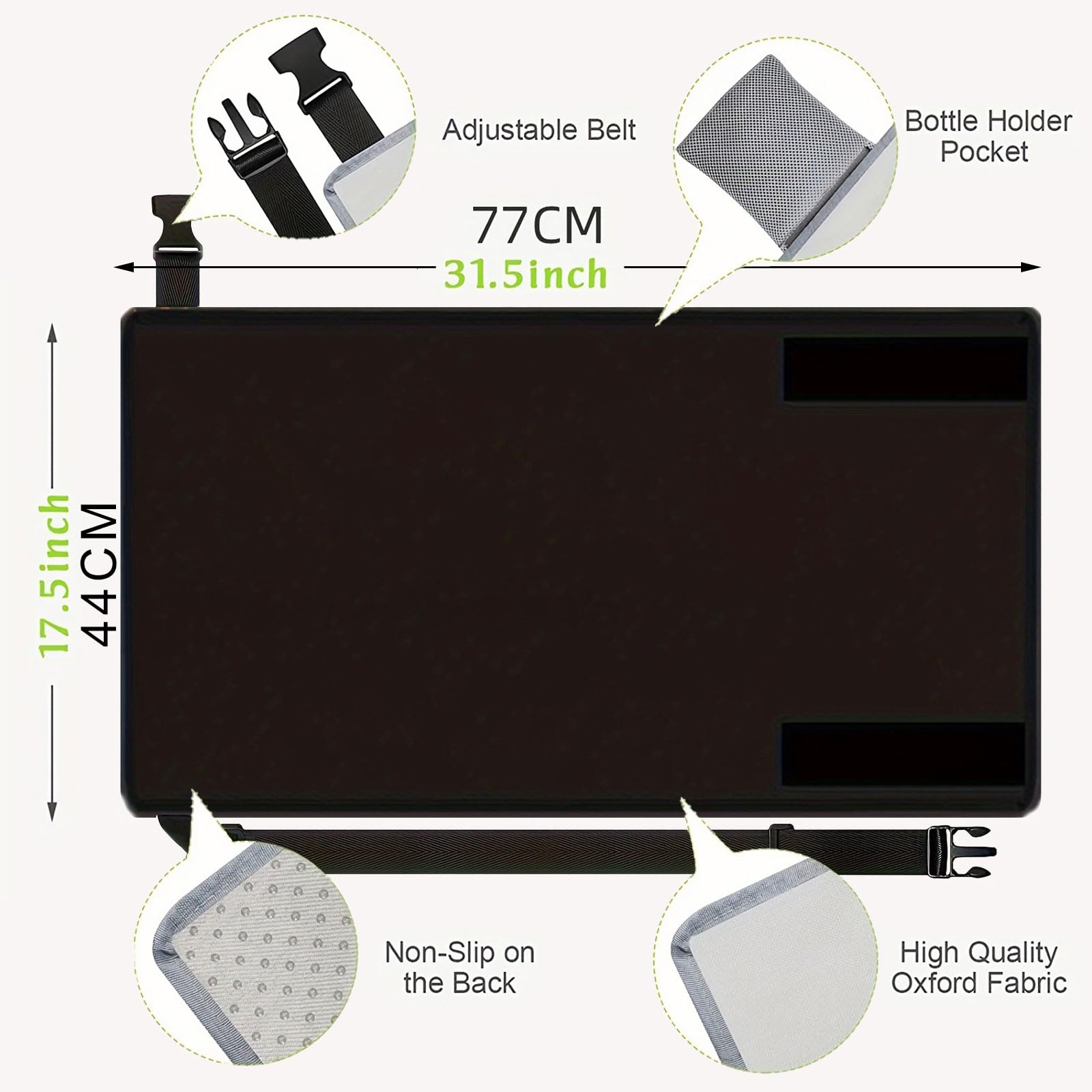 Les-Theresa Cama de avión para bebé de 31.1 x 17.3 pulgadas, extensor de asiento de avión plegable para niños pequeños, esencial de viaje para acostarse (negro)