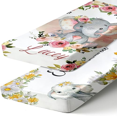 Sábanas de cuna con nombre personalizado, ropa de cama de bebé personalizada para niños y niñas, sábanas bajeras plegables portátiles de algodón