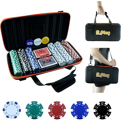 11.5 Gram Poker Chip Set - 300 PCS Casino Poker Chips with...