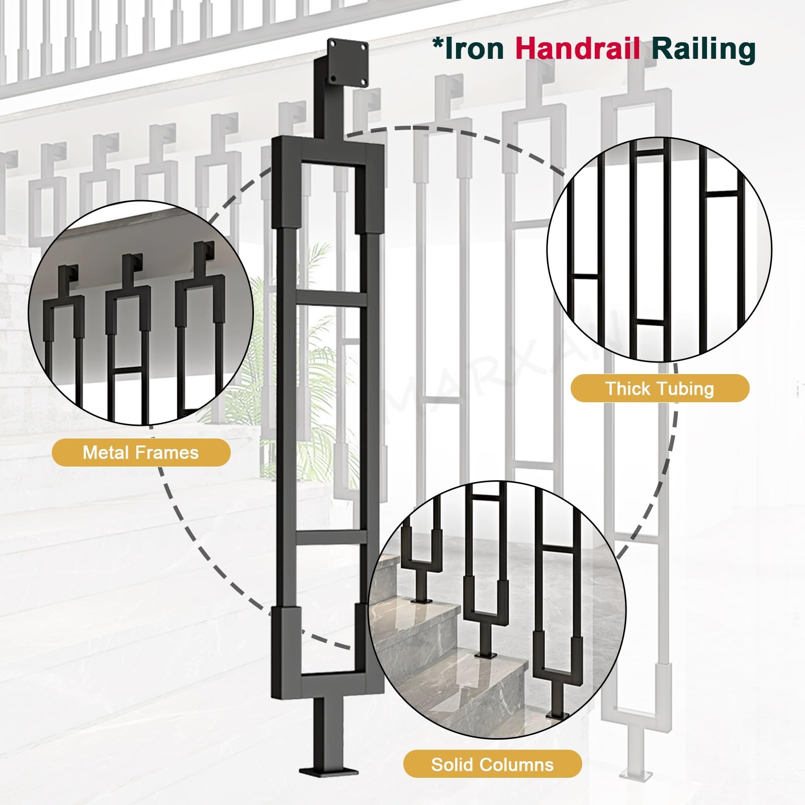 Handlauf für Treppen, L-förmiges Geländer, schwarzes industrielles Eisenrohr, Übergangsgeländer aus Metall, Trennwandsäulen für Zuhause, Absturzsicherung, Geländergeländer (85 cm)