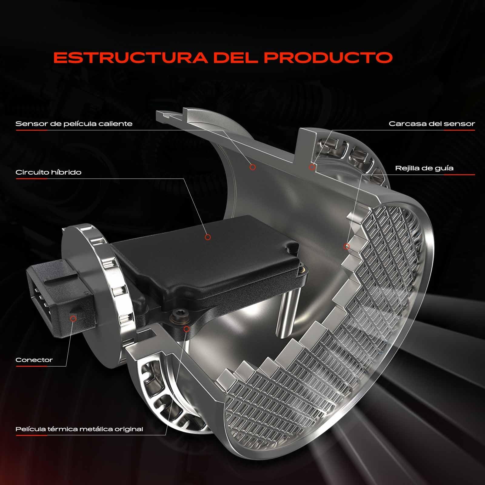 Frankberg Medidor de masa de aire A2730940548 | Compatible con: Autobús Vito W639, Viano W639, Coupé Clase C CL203, Sprinter 35-T Caja B906, SLK R171
