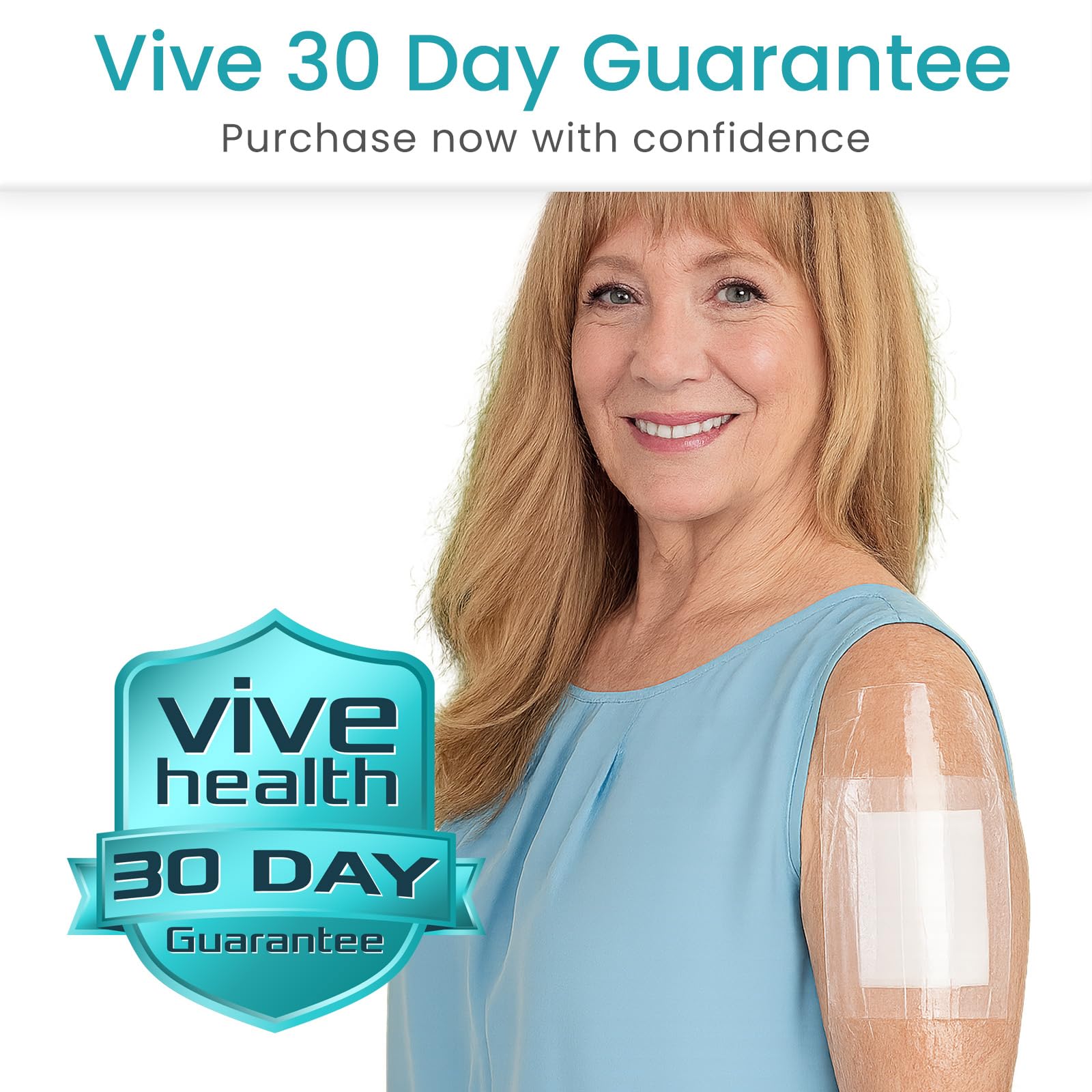 ViveCare Großer transparenter Folienverband, wasserdichte Bandagen, transparente Wundabdeckung zum Duschen, Tattoos, Duschschutz für nach Operationen, postoperative Pflaster für die Haut (17,8 x 17,8