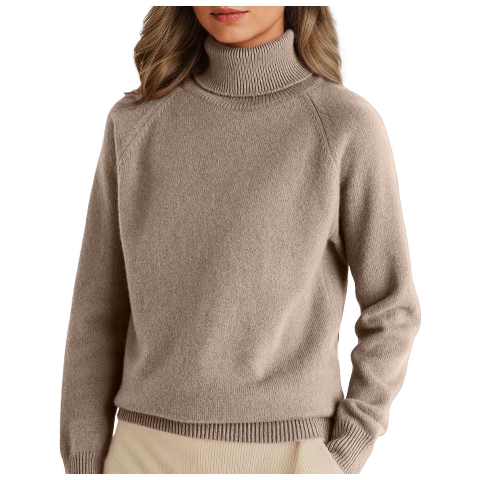 Cashmere Sweaters for Women 2025 Casual Loose Long Sleeve Shirts Turtleneck Fall Winter Warm Knit Pullover Cute Tops