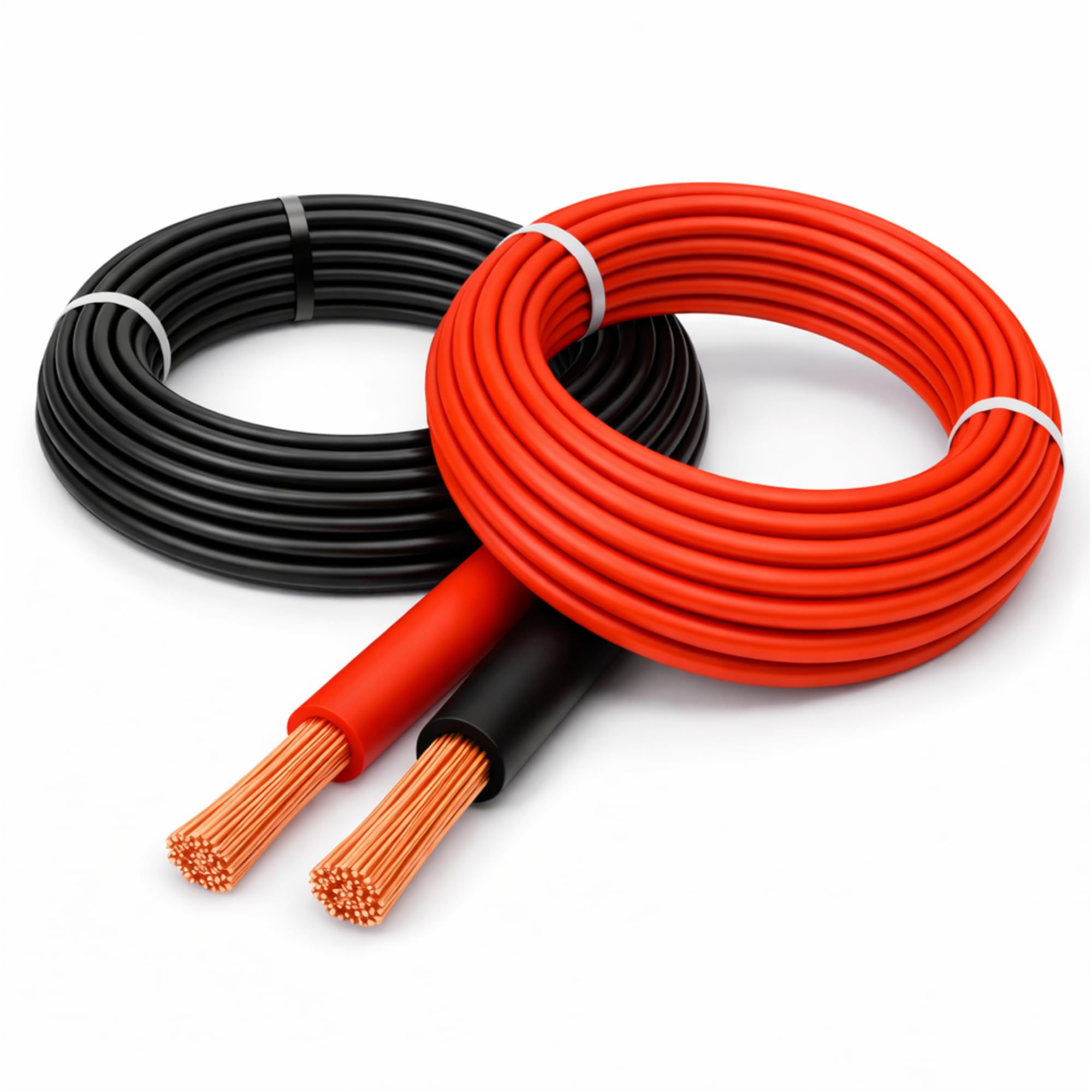 Set di cavi flessibili in PVC rosso e nero per cablaggio auto automobilistiche 12V 24V batteria 39/50/70 Amp 3mm 6mm 10mm (10mm rosso + set nero, 1 metro)