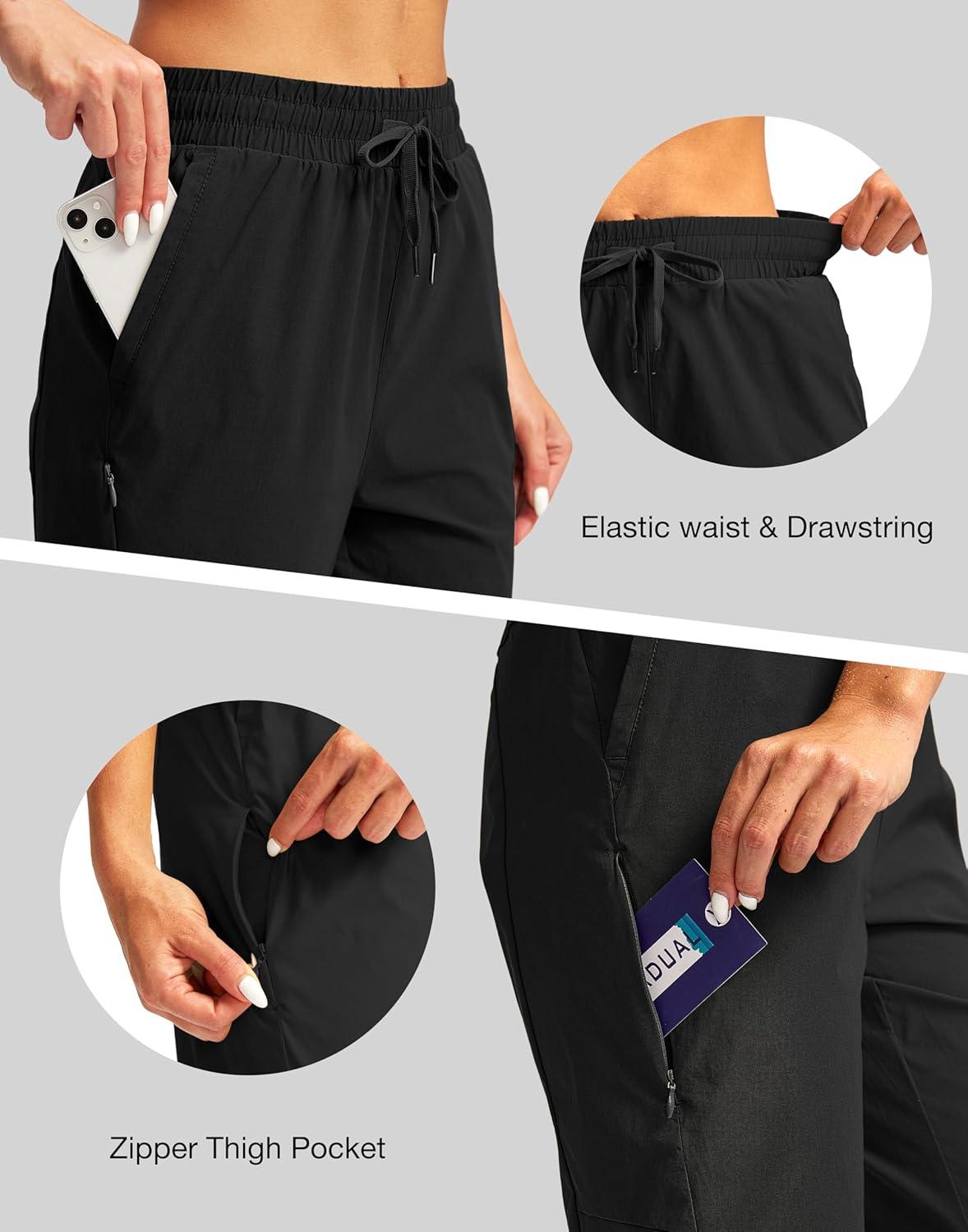 G Gradual Women's 15'' Long Shorts Below The Knee Hiking Cargo Capris Stretch Quick Dry Bermuda Shorts for Women with Pockets - Image 4