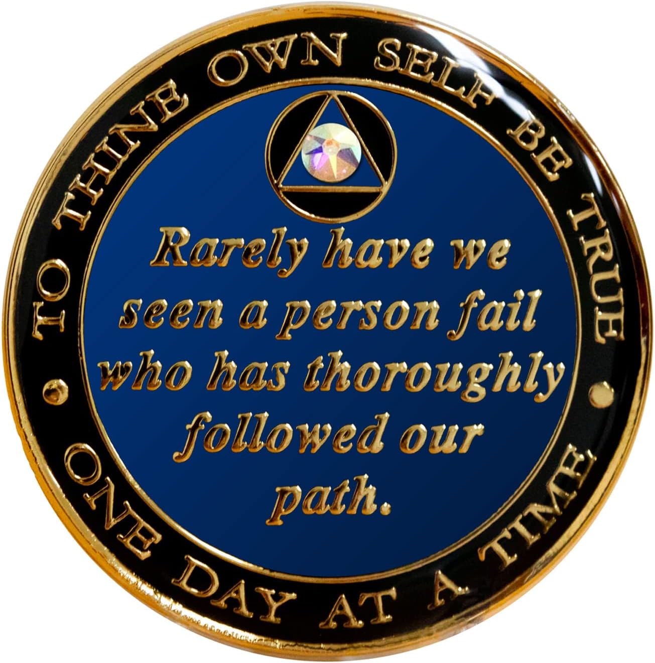 Sobriety Chip AA Blue Bill & Bob Triplate Aurora Borealis Bling (20 Year)