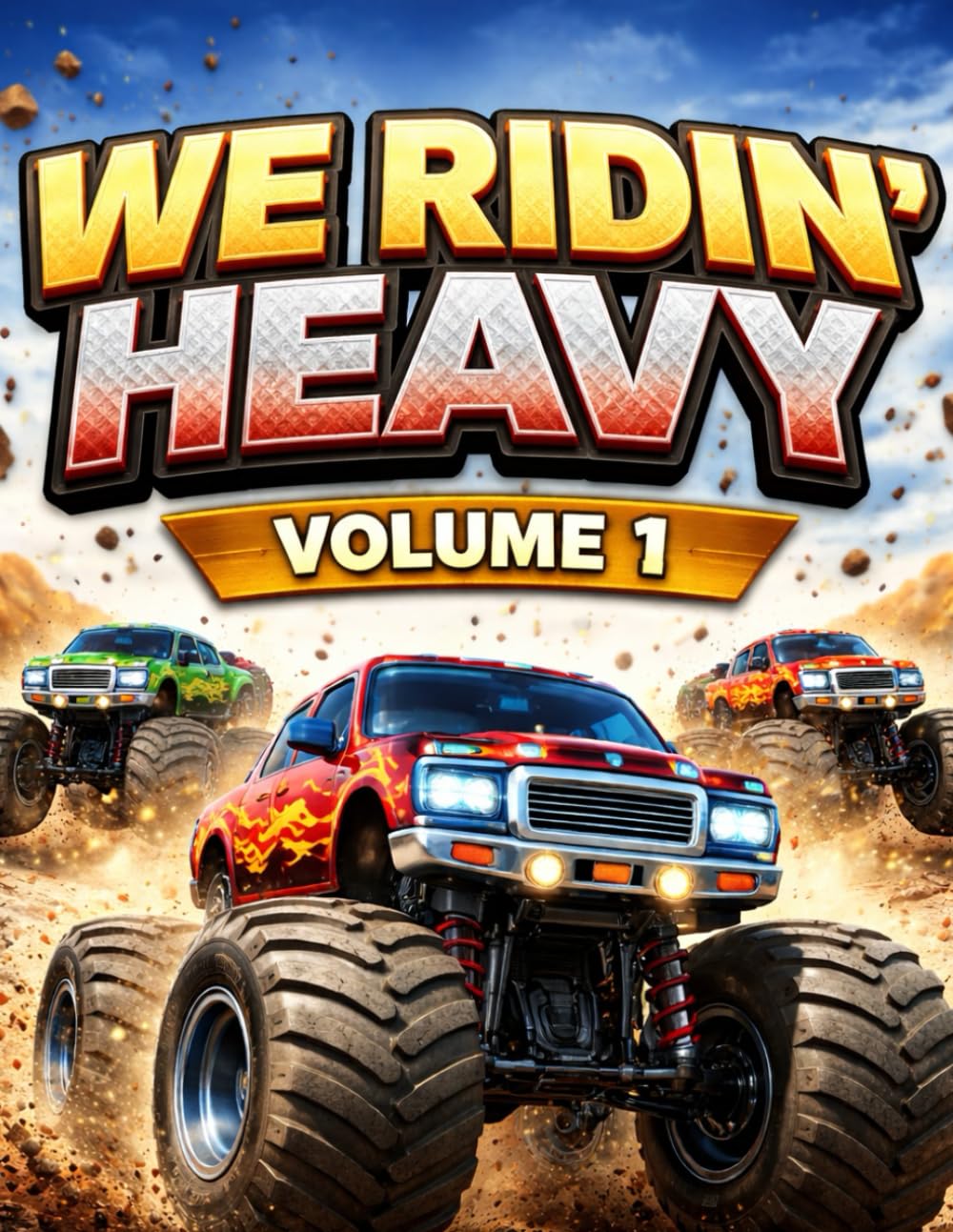 We Riding Heavy: Volume ! monster truck Coloring Book for kids