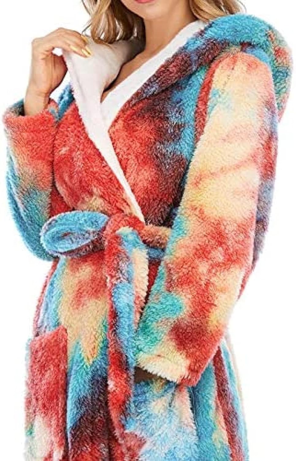 女性の豪華な着物浴衣ポケット付き冬暖かい厚みのあるフランネル快適で通気性のある部屋着,あ,中くらい