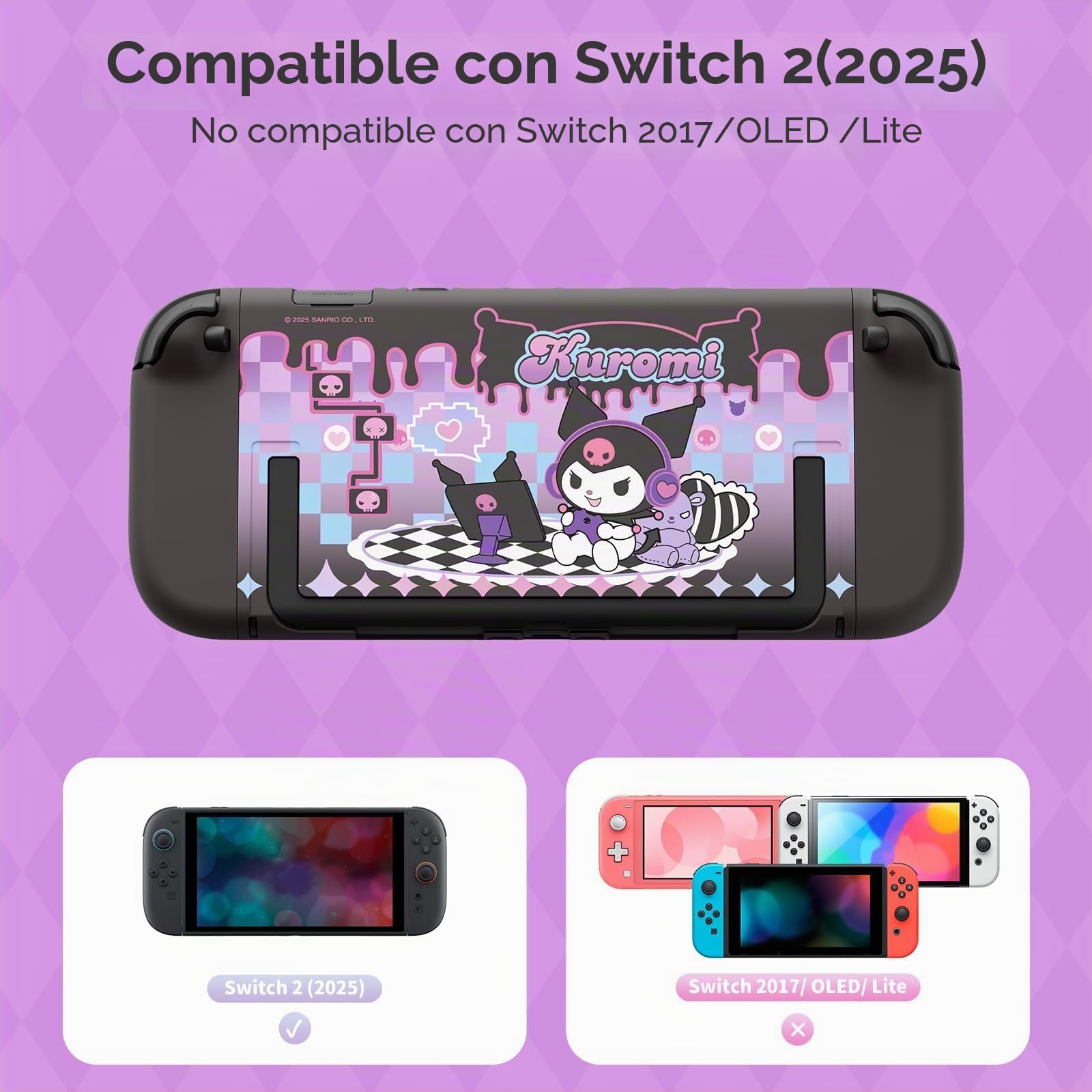 Kuitmor Funda protectora de policarbonato compatible con Switch 2 modelo 2025, carcasa rígida de protección completa para consola Switch 2 y Joy Con - KLM