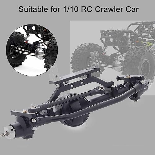 Miniatura 11 de AMK Aleación de aluminio CNC eje trasero completo para 1/10 RC Crawler RC4WD Ge-Lande II TF2 D110 Yo-ta II Ejes (negro) Eje trasero,Eje