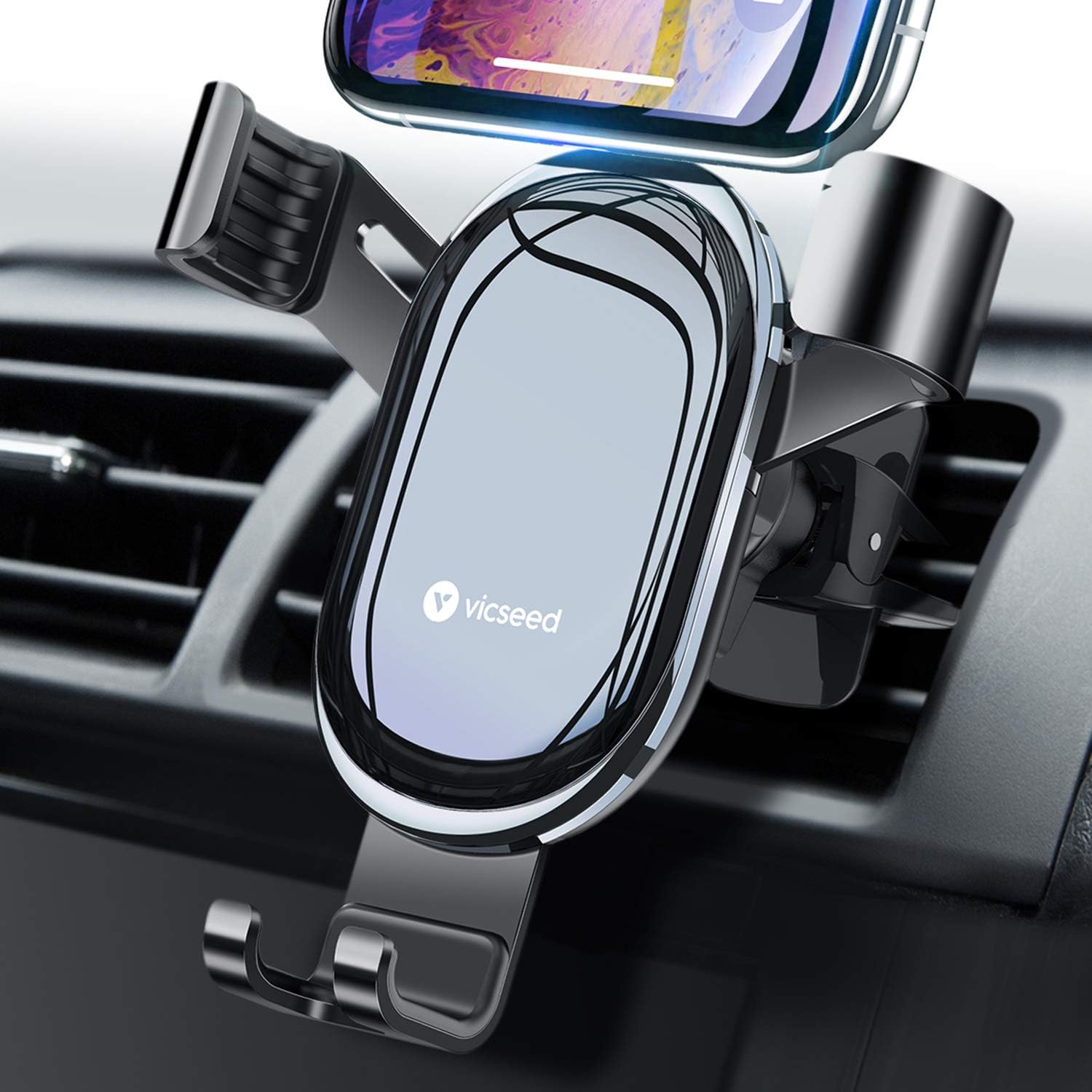 Amazon 正規品保証 車載ホルダー エアコン吹き出し口用 重力式自動開閉 ススマホホルダー 車 超便利 携帯ホルダー 取り付け簡単 スマホスタンド 取り付け簡単 スマートフォンホルダー クリップ式 安定性抜群 Iphone Samsung Sony Lg Huawei など 4 7インチ全機種対応