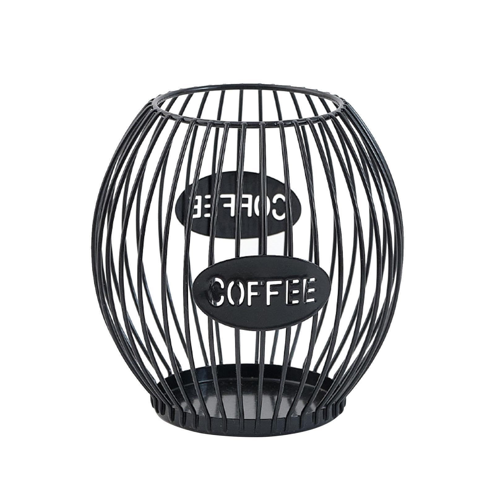 Ioensy Coffee Pod Holder, Counter Coffee Capsule Holder Metal Coffee Pod Storage Espresso Capsule Holder for Desk Countertop Office, Black S