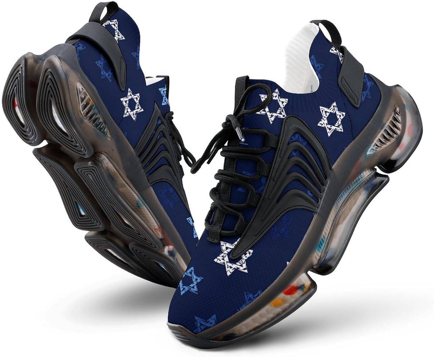 Star of David Graffiti Running Shoes for Men Low Top Athletic Training Shoe Sports Walking Gym Sneakers