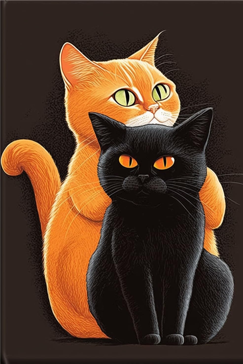 Orange And Black Cat Wallpaper A Black Cat With Orange Eyes On A Black