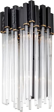 Varaluz Matrix 2-Lt Sconce - Matte Black/French Gold