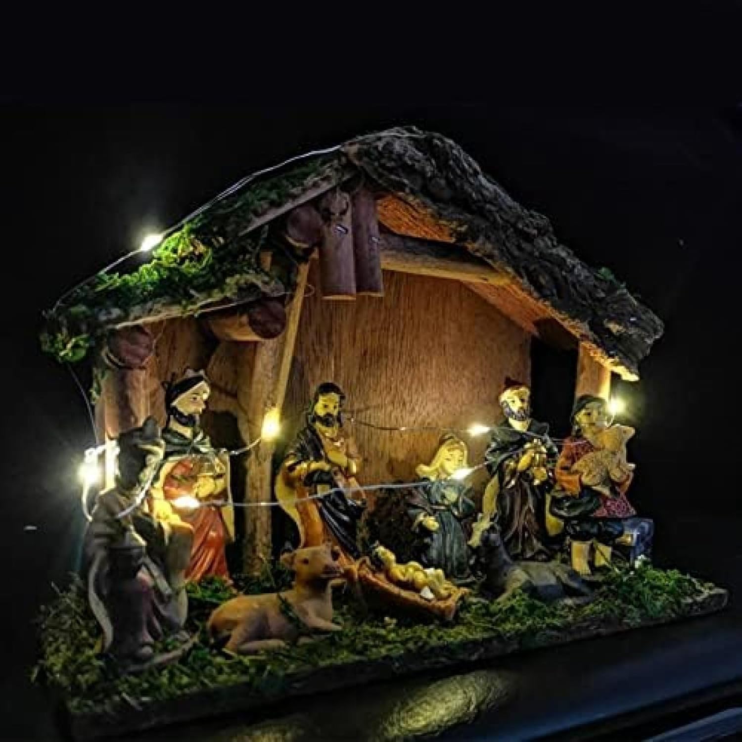 Nativity Sets for Christmas Indoor - Christmas Nativity Scene with LED Lights,Nativity Sets for Christmas Outdoor Indoor, Christian Tabletop Decor,Collector88