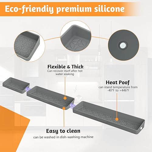 Miniatura 4 de Estante superior magnético de silicona de 30 pulgadas para cocina, suave, flexible, fuerte, magnético, resistente al calor, organizador de especias