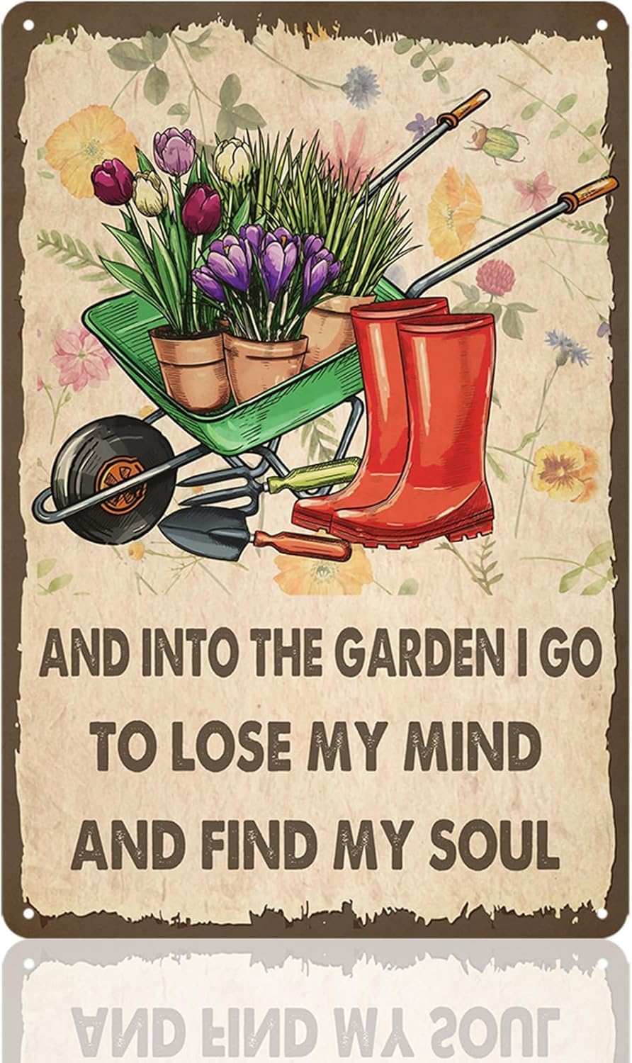 I Go To Lose My Mind And Find My Soul Vintage Metal Tin Sign Posters Wall Art Aluminum Sign For Cafe Bar Garden Home Bathroom Decoration 6x8 inch