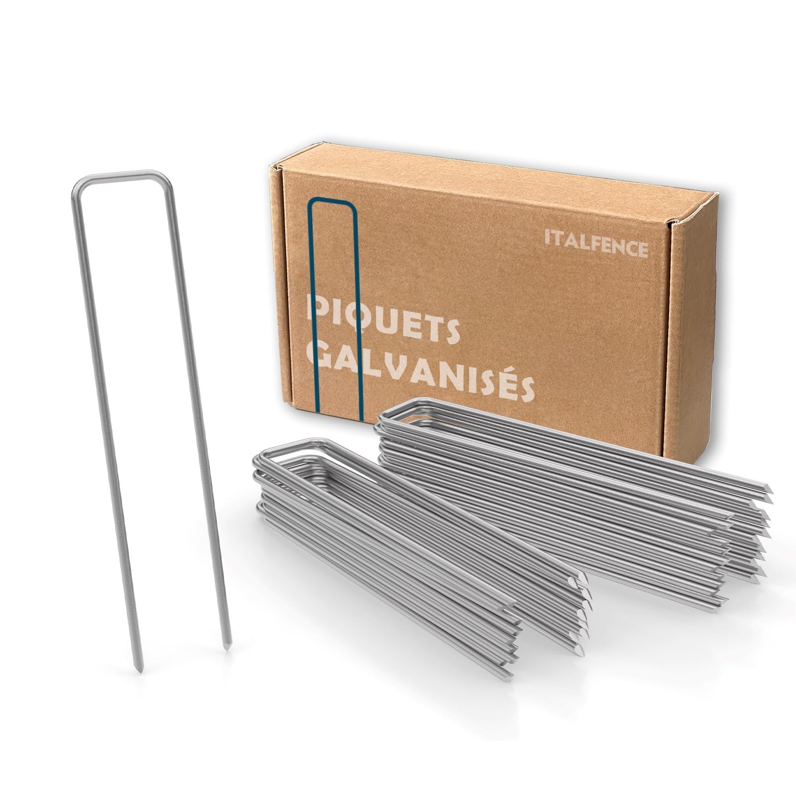 Piquets de Fixation Ø3,00mm pour Toile de paillage, galvanisé [100 pièces]
