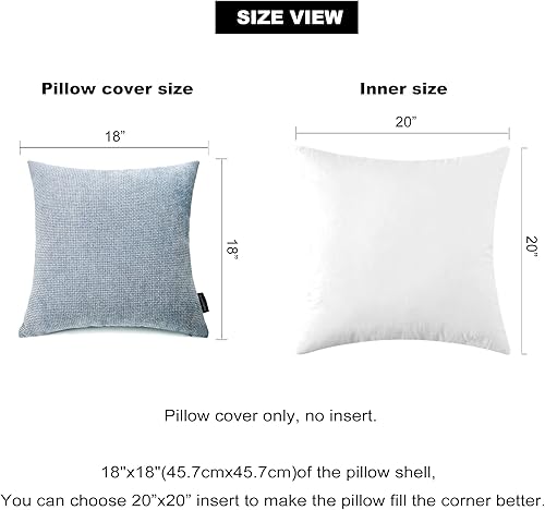 Miniatura 10 de Booque Valley Paquete de 2 fundas de almohada de espuma de mar sólidas, fundas de cojín cuadradas de felpilla rústica de textura gruesa, fundas de