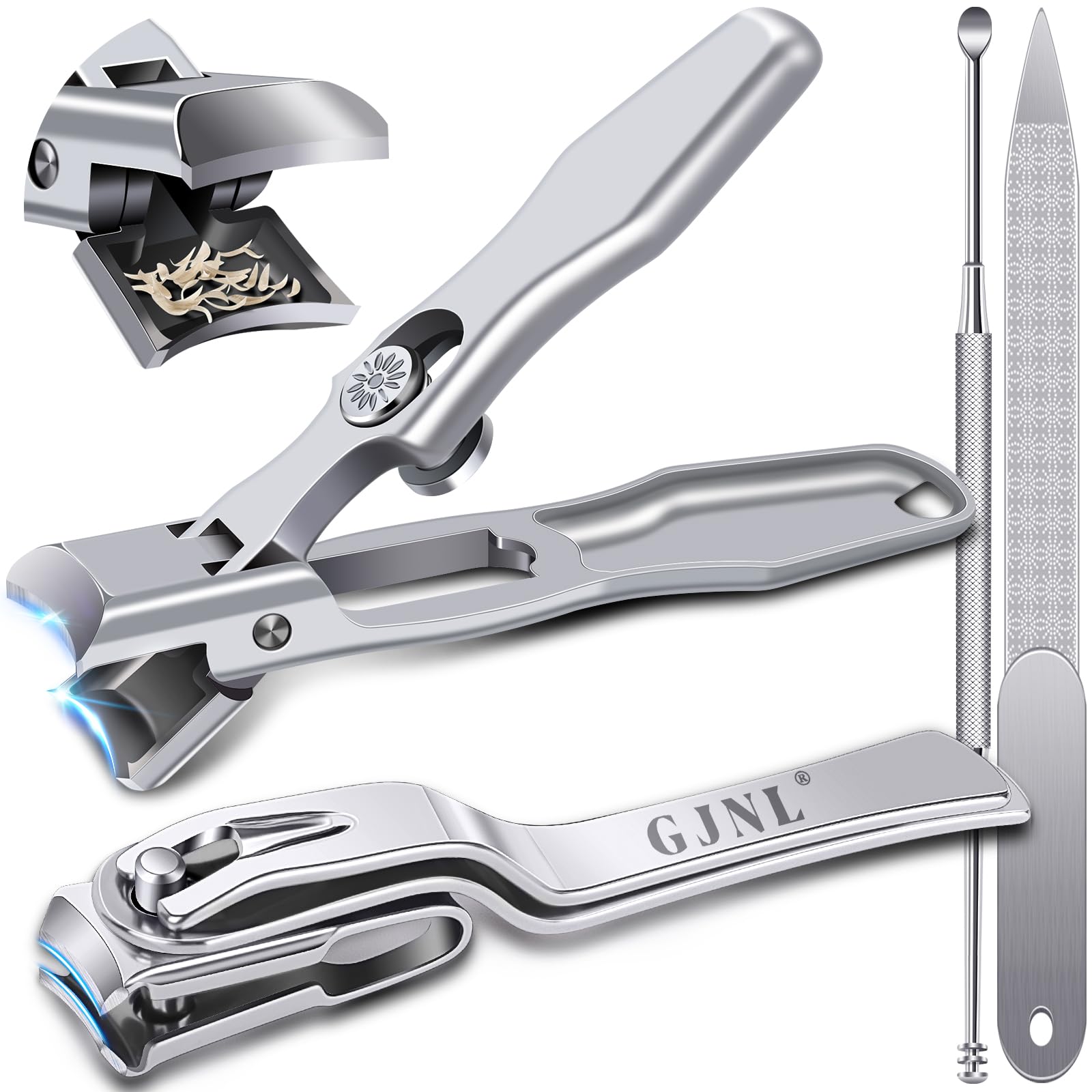 Toenail Clippers for Thick Toenails for Seniors - Wide Jaw Opening Nail Clippers for Men & Easy Grip 360 Degree Rotary Toe...