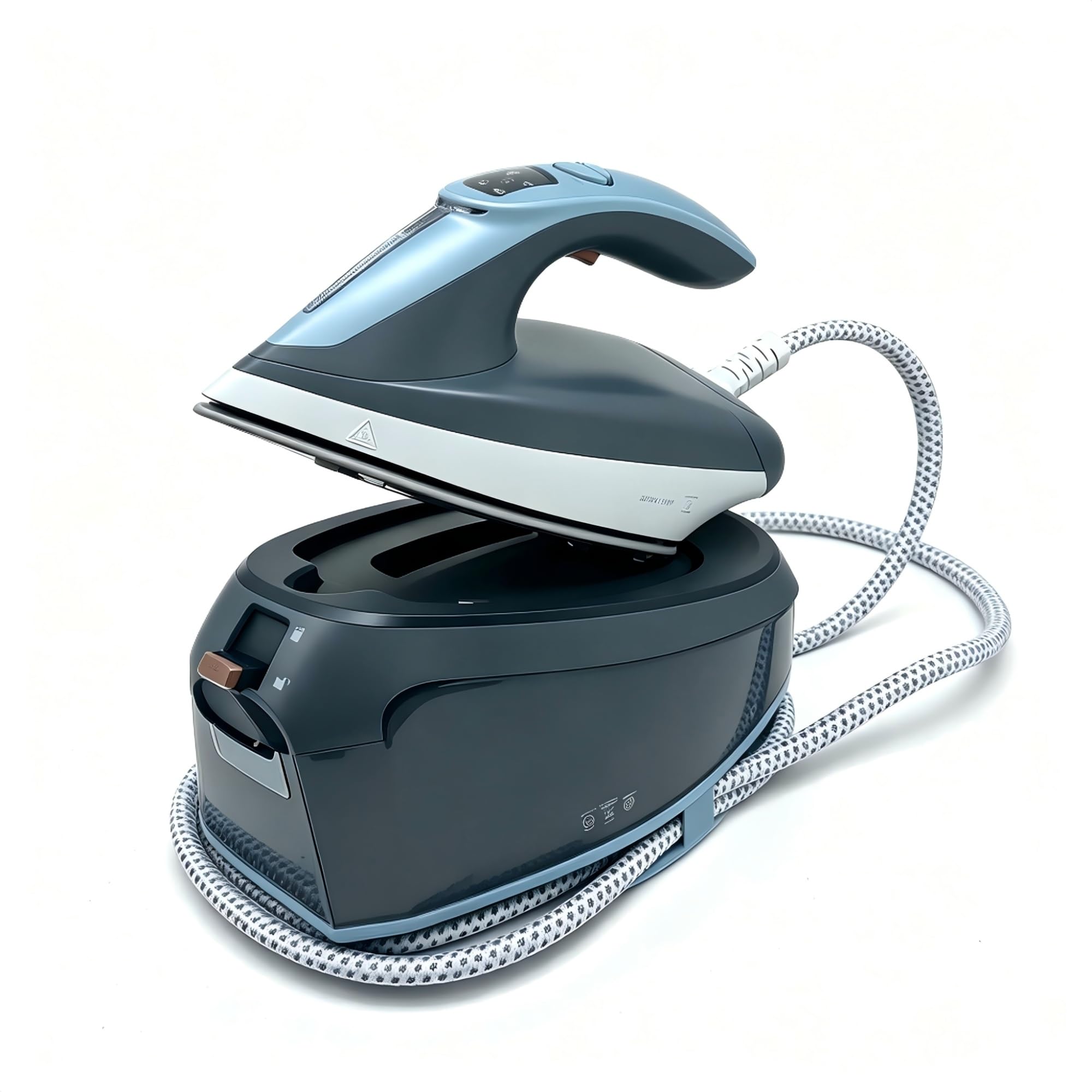 Żelazko parowe do użytku domowego o mocy 2600 W, ręczna wisząca butelka o pojemności 1500 ml, ciśnieniowa elektryczna parownica do ubrań(Lakeblue)