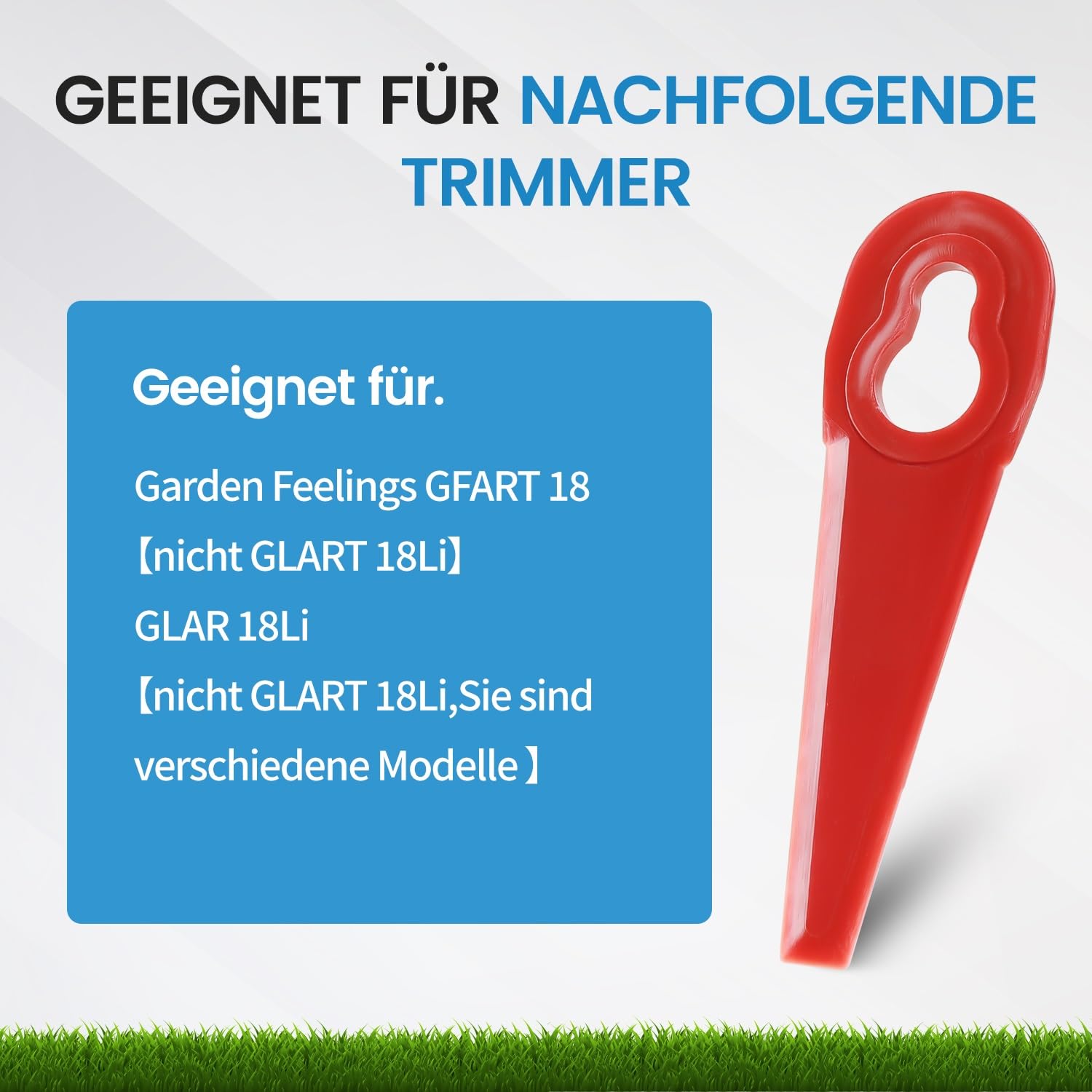 40 Stück Kunststoffmesser Compatibel mit GFART 18 | GLAR 18 Li Rasentrimmer,Ersatzmesser für Akku Rasentrimmer ALDI