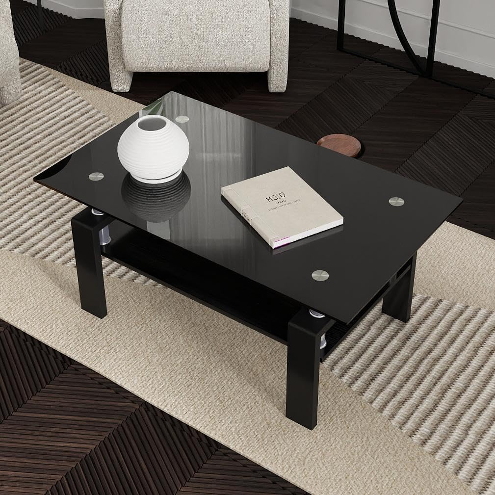 Amazon.com: IANIYA Modern Living Room Coffee Table, Glass Center
