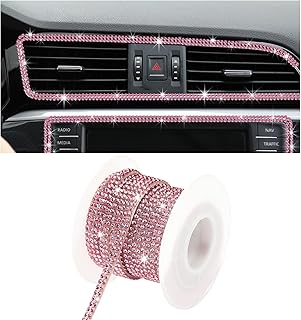 Suvnie Bling Car Trim Self Adhesive, 16.4 Ft Rhinestone Auto Dashboard Line Molding Sticker Strips, DIY Bling Car Interior...