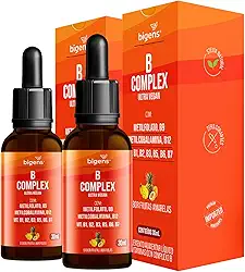 B Complex Ultra Vegan, Vitaminas do Complexo B em Gotas, Sabor Frutas Amarelas, 30ml, Bigens (Kit 2)