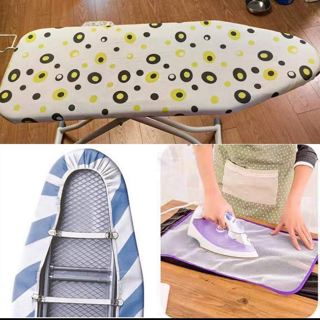Small Ironing Board Cover 13x37 14x42 15x45 Replacement Ironing Board Cover and Pad with Thick Padding, Cotton Ironing Board Pad, Adjustable (Color : Green, Size : 14x43 inch(35x1