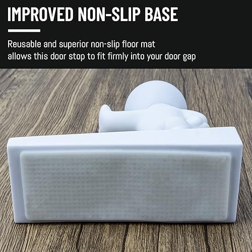 Vista 17 de Tope decorativo para puerta, paquete de 2, eficaz para mantener tu puerta abierta, bonita cuña de puerta para el hogar y la oficina, gris (patentado)