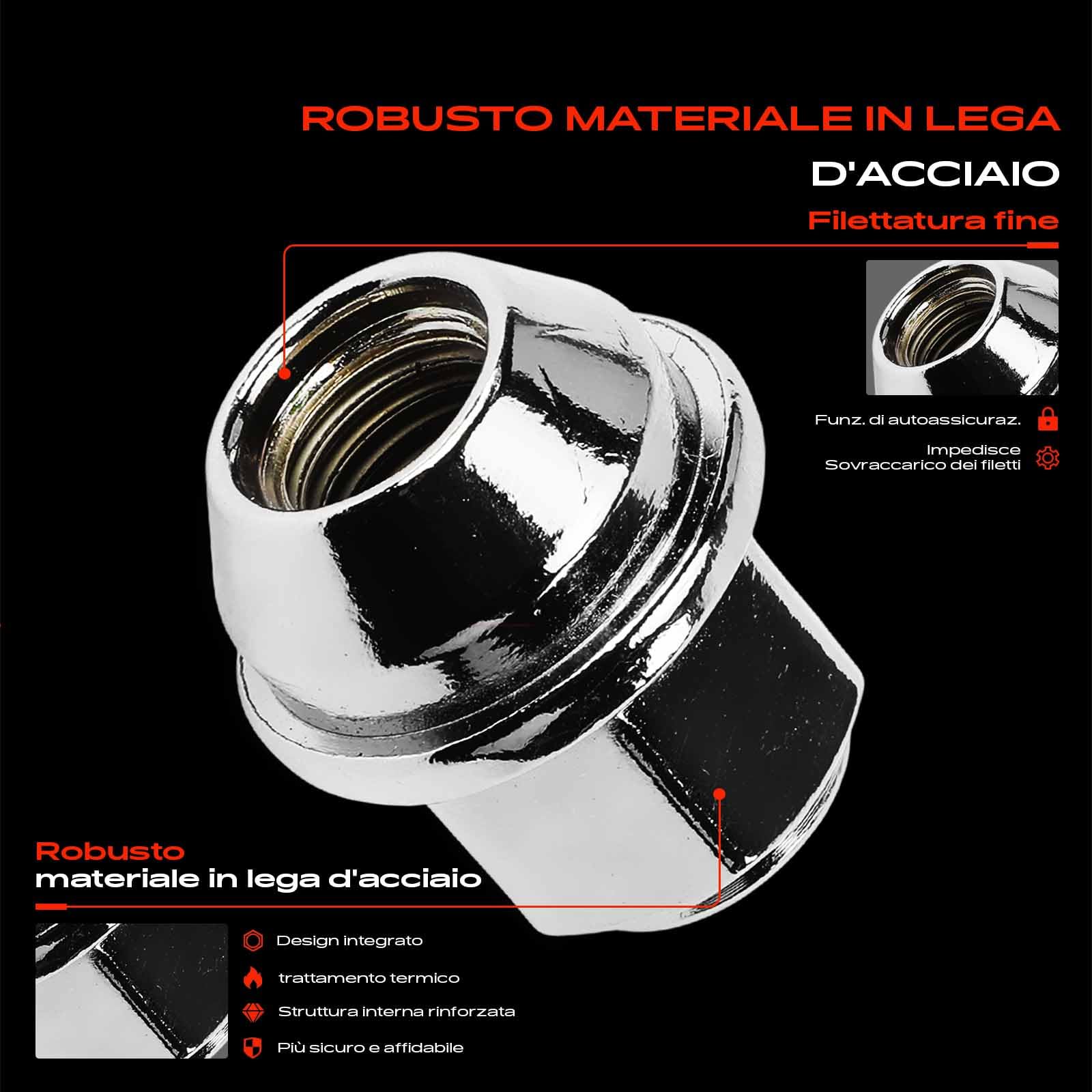 Frankberg Dadi per ruote Viti per ruote Bulloni per ruote Compatibile con Fiesta VI CB1 CCN K.u.g.a II DM2 EcoSport Focus III Turnier Fiesta VII HF HJ Replace# ACPA1012DXA