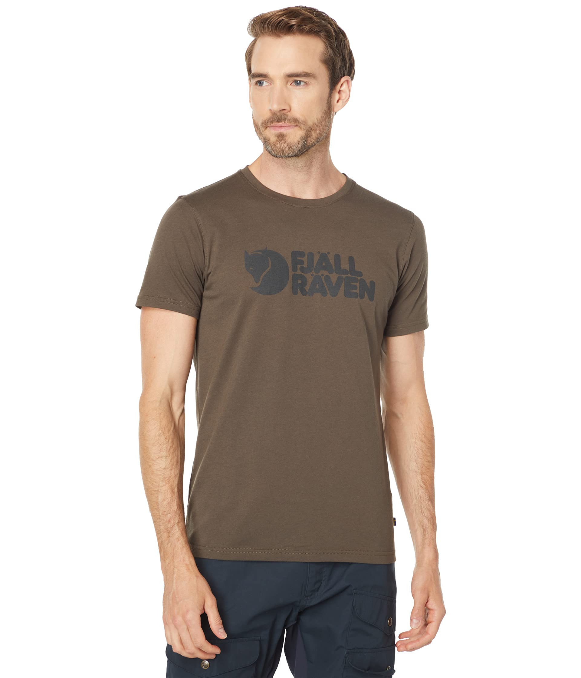 Fjällräven Men's Dark Olive Logo T-Shirt For