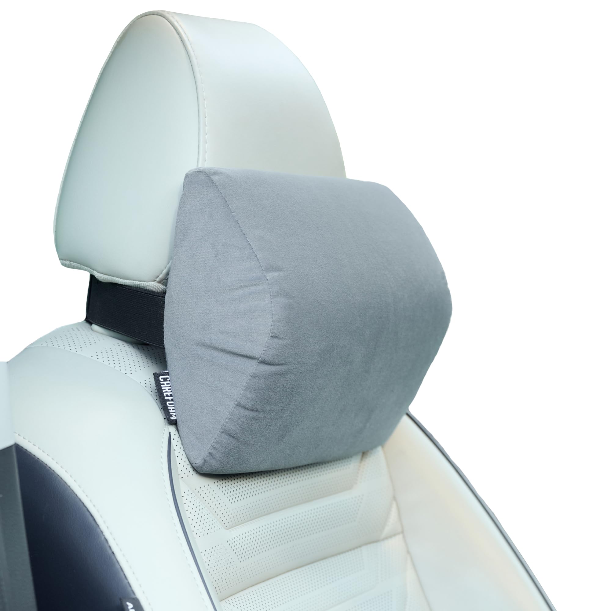 CareFoam Ultimate Memory Foam Car Neck Rest Pillow, Ultrasoft Car Pillow for Comfortable Car Rides, Superior Neck Support Cushion, Relieves Neck Pain, Grey Velvet Cover | 11 x8 x3 Inch | Pack of 2-image-32