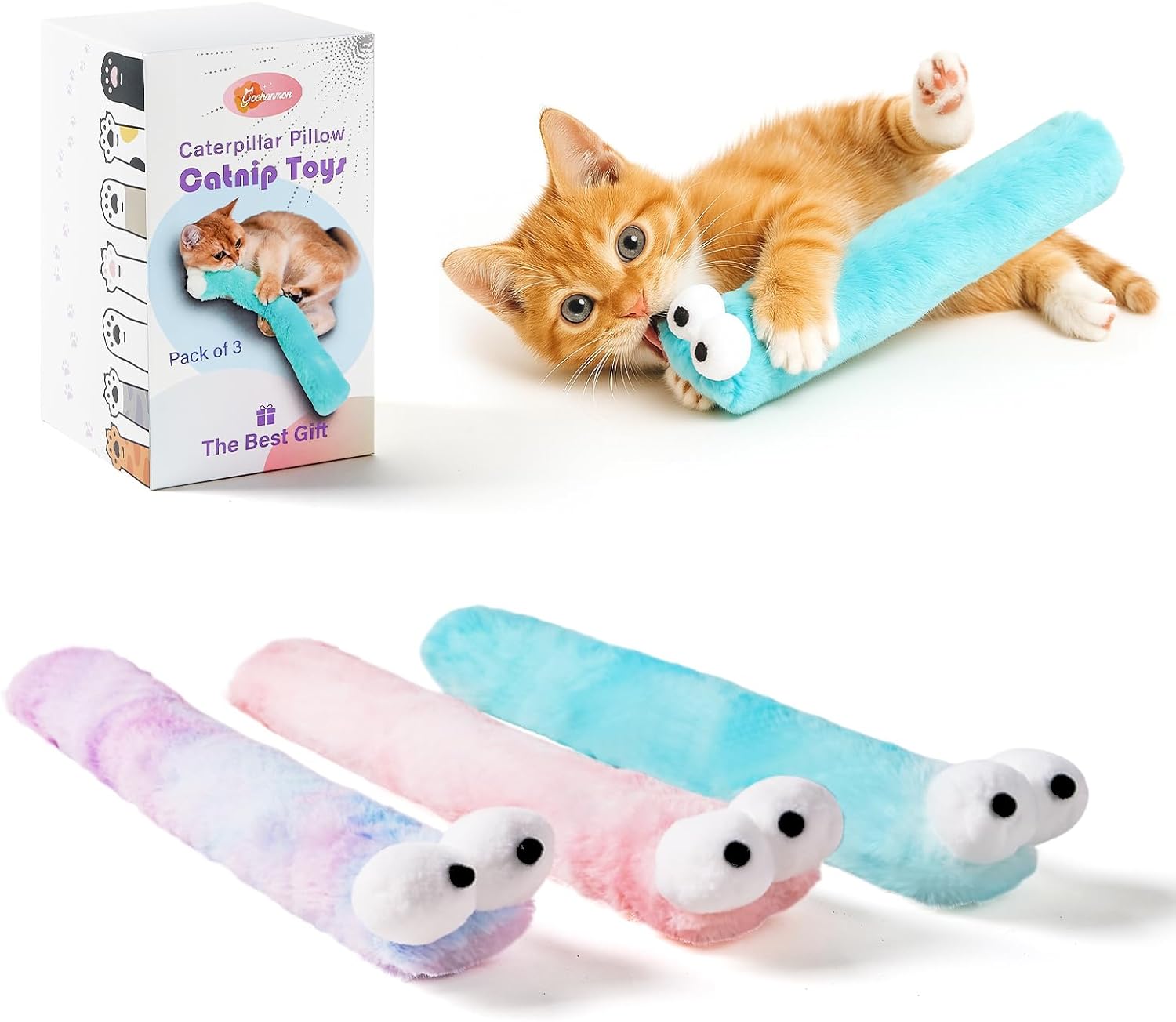 Cat Toys Pillows,3 Pack, Catnip Inside
